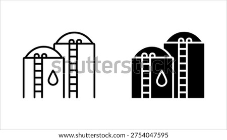 Oil storage icon set. vector illustration on white background