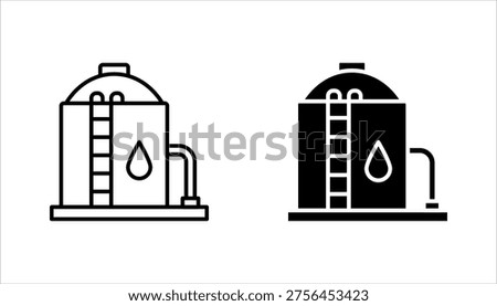 Oil storage icon set. vector illustration on white background