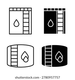 Oil storage icon in trendy flat and line style design. Icon symbol illustration