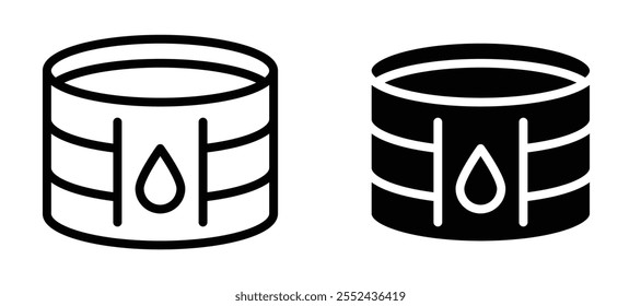 Conjunto de vetores de ícone de linha de armazenamento de óleo.