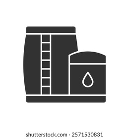 Oil Storage Tank Icon - Refinery Icon