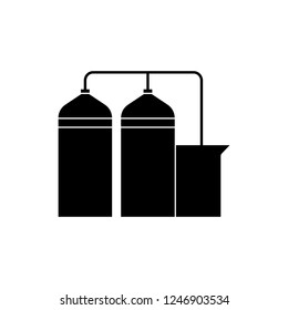Oil storage tank.Oil single icon vector symbol stock illustration web.