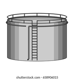 Oil Storage Tank.Oil Single Icon In Monochrome Style Vector Symbol Stock Illustration Web.