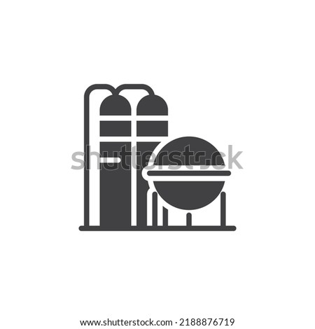 Oil storage tank vector icon. filled flat sign for mobile concept and web design. Oil storage glyph icon. Symbol, logo illustration. Vector graphics
