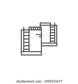Oil storage tanks linear icon concept. Oil storage tanks line vector sign, symbol, illustration.