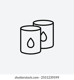 Oil storage thin liner icon isolated.