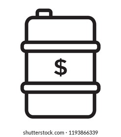 Oil tank with the dollar is conceptualizing oil investment 
