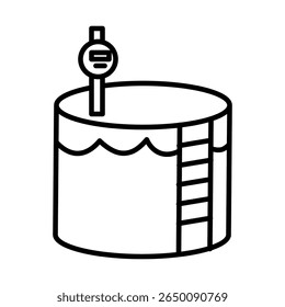 Oil Tank Editable Stroke Icon
