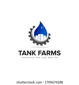 Oil Tank Farms Logo inspiration vector construction