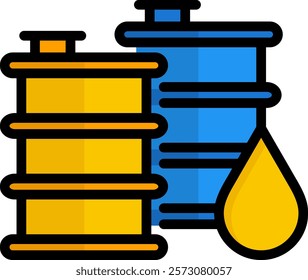 Oil Tank Icon Lineal Color Vector Illustration