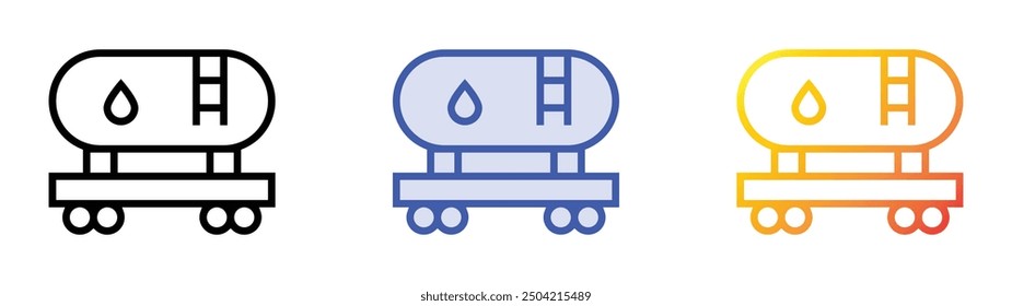 oil tank icon. Linear, Blue Fill and Gradient Style Design Isolated On White Background