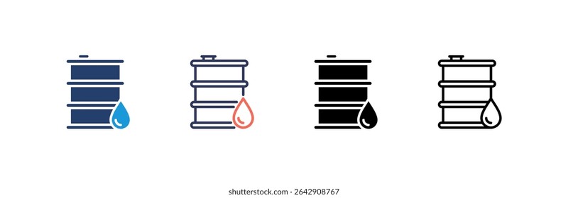 Conjunto de iconos de tanque de aceite colección de estilo múltiple
