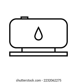 Oil tank icon. Storage of gasoline or fuel. Vector.