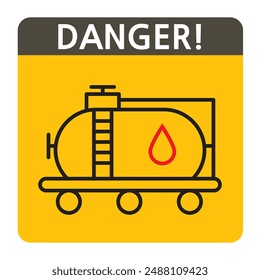 Oil tank icon. Warning. Safety alert.