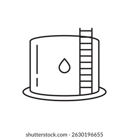 Oil tank line icon. Fuel tank line icon.