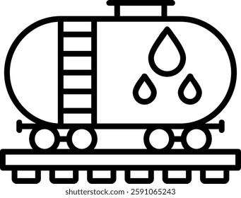 Oil Tank Line Vector Icon Design