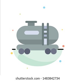 Oil, Tank, Pollution Abstract Flat Color Icon Template