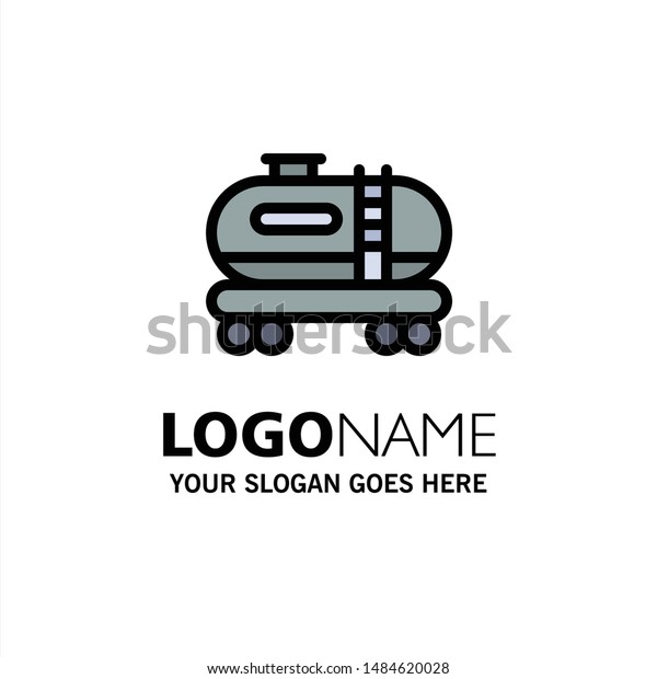 Oil, Tank, Pollution Business Logo\
Template. Flat Color. Vector Icon Template\
background