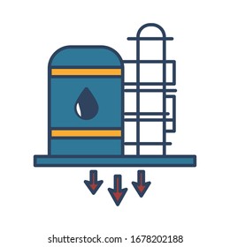 oil tank refinery fill style icon vector illustration design