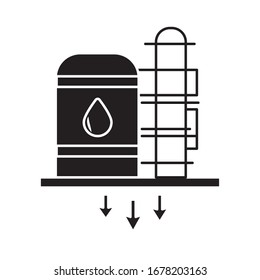 oil tank refinery flat style icon vector illustration design