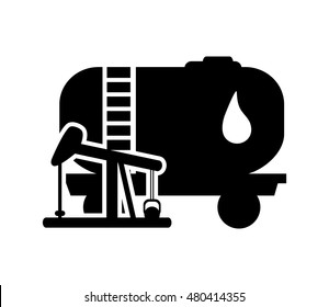 oil tank and oil rig icon