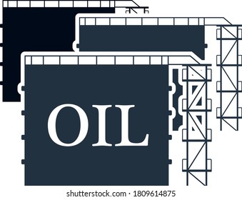 Oil Tank Storage Icon. Flat Color Design. Vector Illustration.