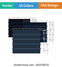 Oil tank storage icon. Flat design. Vector illustration.