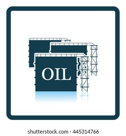 Oil tank storage icon. Shadow reflection design. Vector illustration.