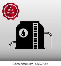 Oil Tank Storage Vector Icon Illustration