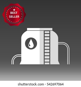 Oil Tank Storage Vector Icon Illustration