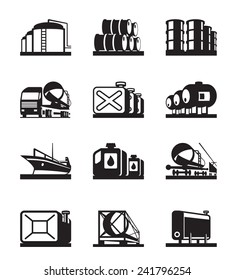 Oil tank terminals - vector illustration