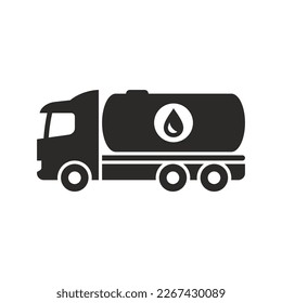 Oil tank truck icon. Fuel truck. Vector icon isolated on white background.