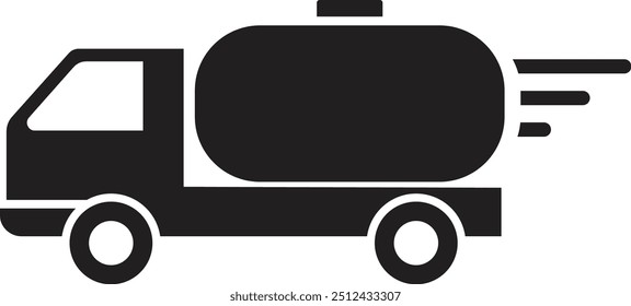 Oil tank truck icon, fuel truck icon with fire sign, fuel truck icon with denger sign