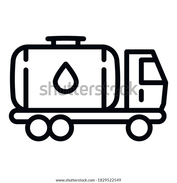 Oil tank truck icon. Outline\
oil tank truck vector icon for web design isolated on white\
background
