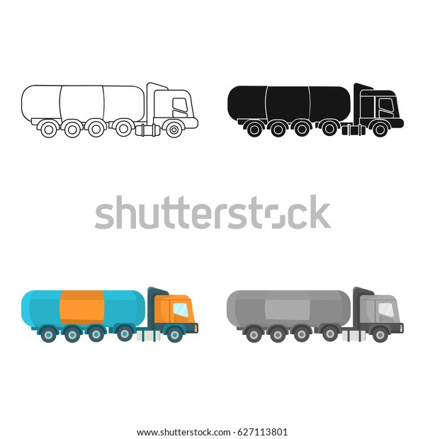 Oil tank\
trucker icon in cartoon style isolated on white background. Oil\
industry symbol stock vector\
illustration.