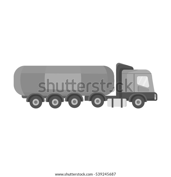 Oil tank\
trucker icon in monochrome style isolated on white background. Oil\
industry symbol stock vector\
illustration.