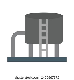 Oil Tank Vector Flat Icon For Personal And Commercial Use.
