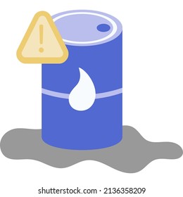 Vector de tanque de petróleo. Barril de gas, icono del contenedor de combustible tóxico. Residuos de peligro aislados en el fondo blanco
