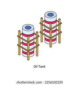 Oil Tank Vector Isometric Filled Outline icon for your digital or print projects. stock illustration