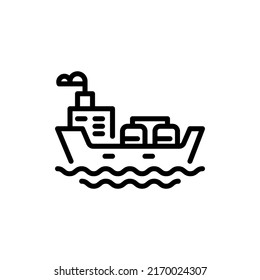 Oil Tanker filled line icon. linear style sign for mobile concept and web design. Outline vector icon. Symbol, logo illustration. Vector graphic