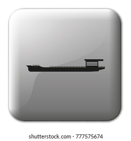 Oil tanker flat vector icon.