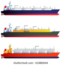 Oil Tanker Gas Tankers Lng Carriers Stock Vector (Royalty Free ...