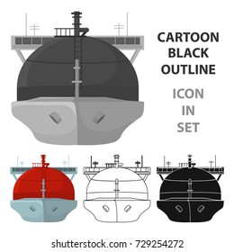 Oil tanker icon in cartoon style isolated on white background. Oil industry symbol stock vector illustration.