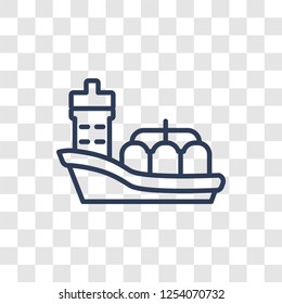 Oil tanker icon. Trendy linear Oil tanker logo concept on transparent background from Industry collection