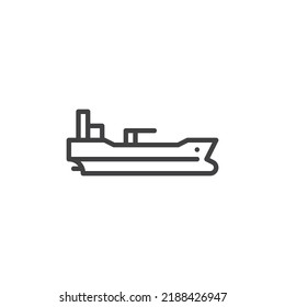 Oil tanker line icon. linear style sign for mobile concept and web design. Oil shipping outline vector icon. Symbol, logo illustration. Vector graphics