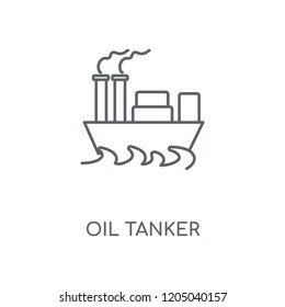 Oil tanker linear icon. Oil tanker concept stroke symbol design. Thin graphic elements vector illustration, outline pattern on a white background, eps 10.