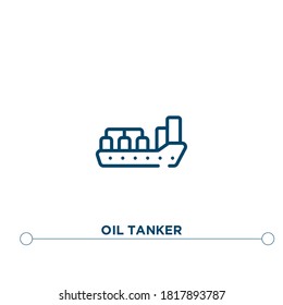 oil tanker outline vector icon. simple element illustration. oil tanker outline icon from editable industry concept. can be used for web and mobile
