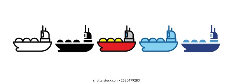 Oil Tanker Ship Icon Element For Design