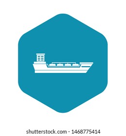 Oil tanker ship icon. Simple illustration of oil tanker ship vector icon for web