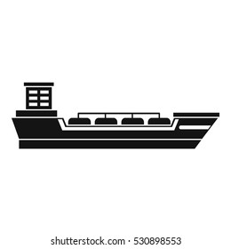 Oil Tanker Ship Icon. Simple Illustration Of Oil Tanker Ship Vector Icon For Web